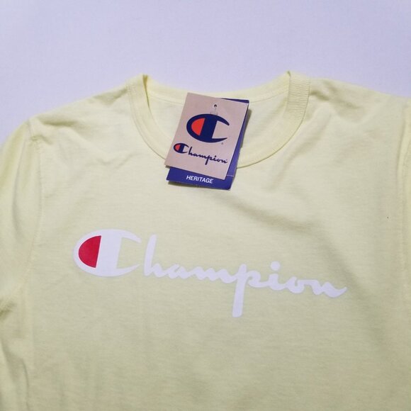 Champion Men's Classic T-Shirt Screen Print Script Logo NWT - Picture 3 of 3